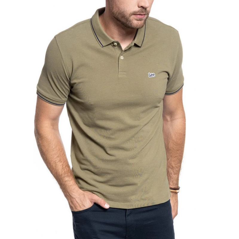 Pánské tričko Lee L61ARLNG 5 Pique polo utility green