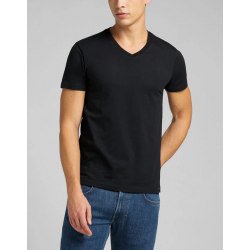 Pánské tričko Lee L62ECM01 Twin Pack V Neck Black