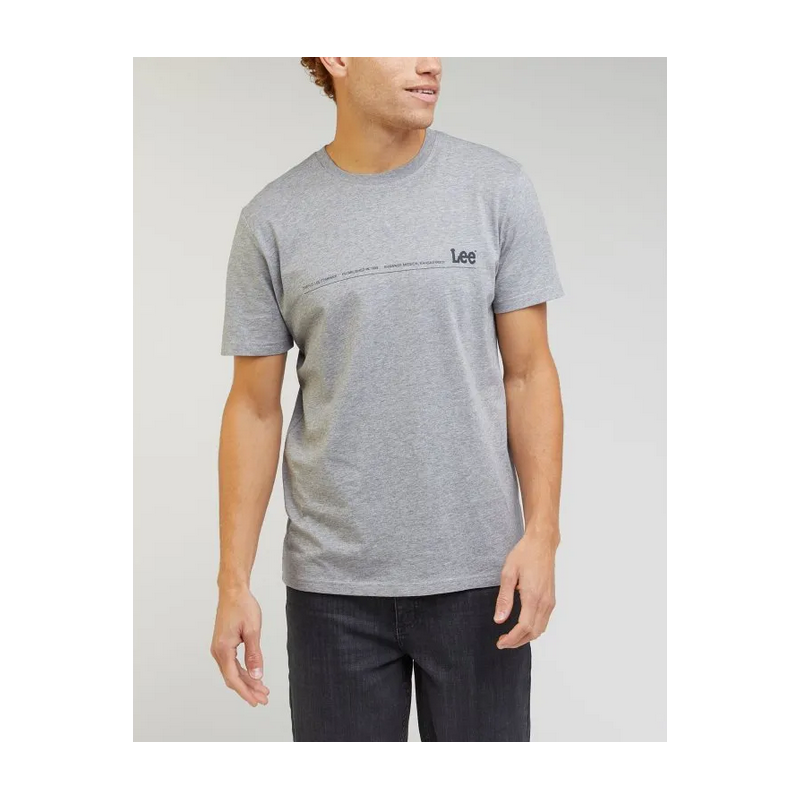 Pánské tričko Lee LL03FQ03 Small Logo Tee Sharp Grey Mele