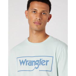 Pánské tričko Wrangler W70JD3X6U Frame Logo Tee Surf Spray