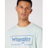 Pánské tričko Wrangler W70JD3X6U Frame Logo Tee Surf Spray