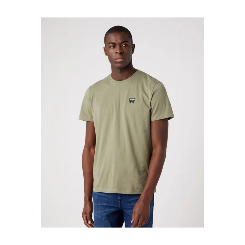 Pánské tričko Wrangler W70MD3X1X Sign Off Tee Deep Lichen Green