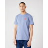 Pánské tričko Wrangler W70MD3X4Q Sign Off Tee In Stone Wash Blue