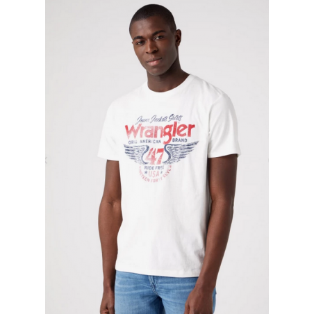 Pánské tričko Wrangler W70PD3W02 Americana Tee In Worn White