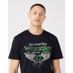 Pánské tričko Wrangler W70PD3100 Americana Tee black