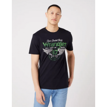 Pánské tričko Wrangler W70PD3100 Americana Tee black