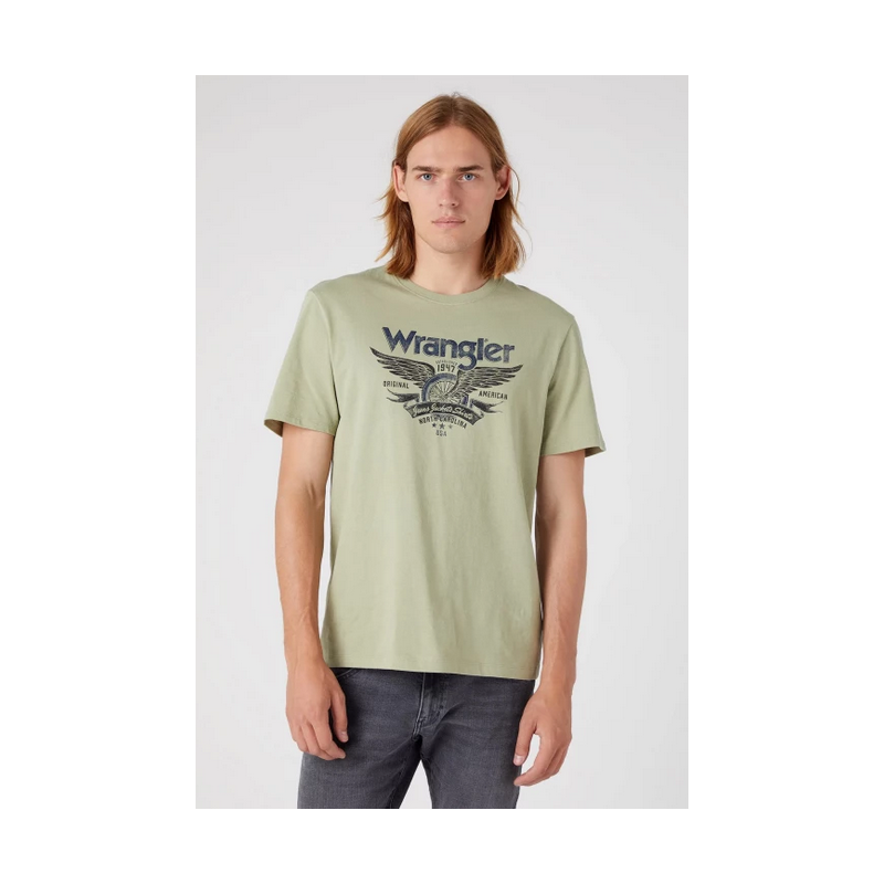 Pánské tričko Wrangler W70PEEG15 AMERICANA tee tea leaf