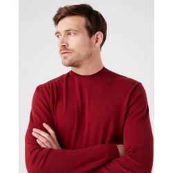 Pánský svetr Wrangler W8A02PXRO crewneck knit rhubarb red