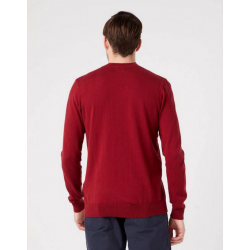 Pánský svetr Wrangler W8A02PXRO crewneck knit rhubarb red