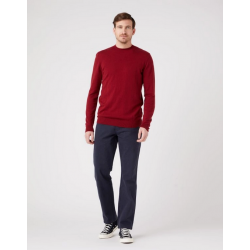 Pánský svetr Wrangler W8A02PXRO crewneck knit rhubarb red