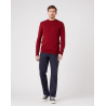 Pánský svetr Wrangler W8A02PXRO crewneck knit rhubarb red