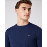 Pánský svetr Wrangler W8A02P114 crewneck knit navy