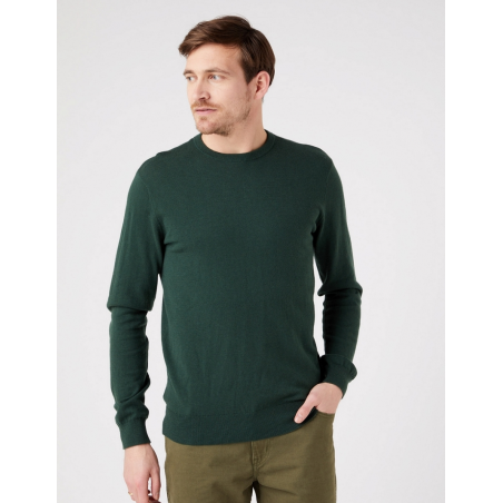 Pánský svetr Wrangler W8A02PG49 crewneck knit sycamore green