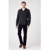 Pánský svetr Wrangler W8D0PJX06 zip knit dark grey melee