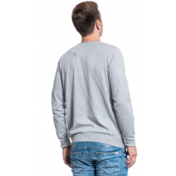 Pánský svetr Wrangler W8A02PX37 crewneck knit  mid grey mel