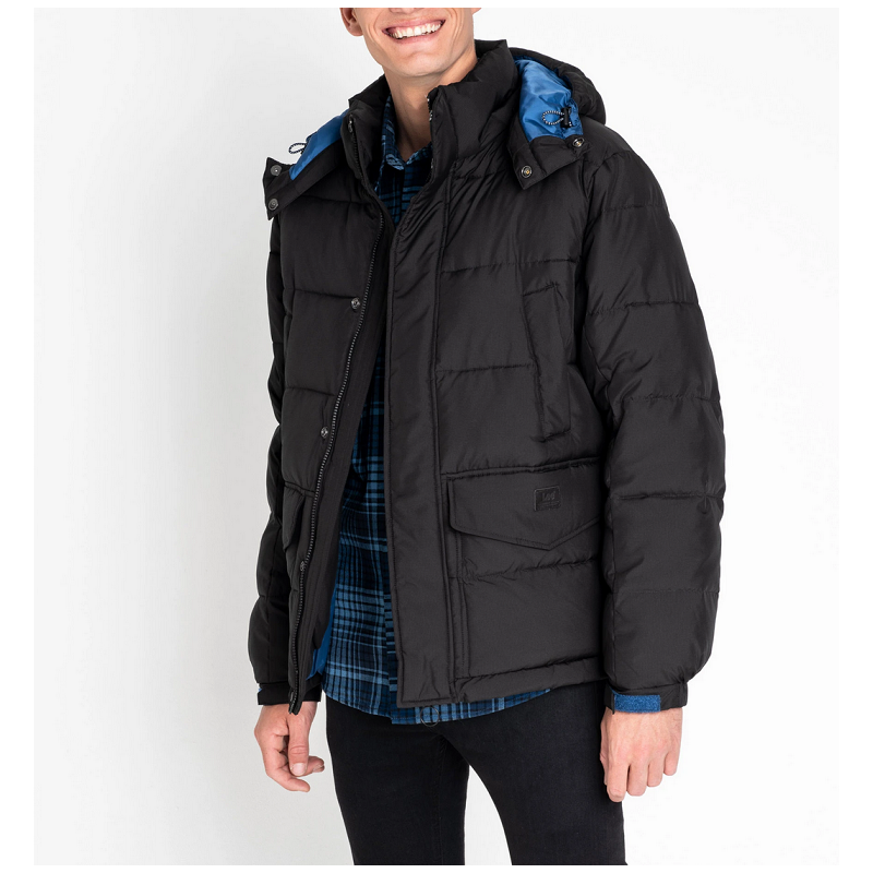 Pánská bunda Lee L87XUM01 puffer jacket regular fit warp black, zimní