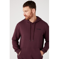 Pánská mikina Wrangler W643ILXU1 graphic hoodie aubergine