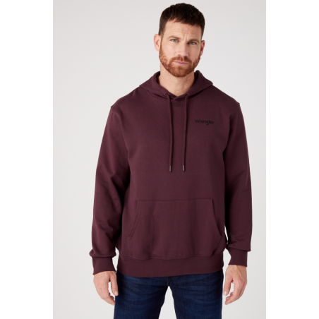 Pánská mikina Wrangler W643ILXU1 graphic hoodie aubergine