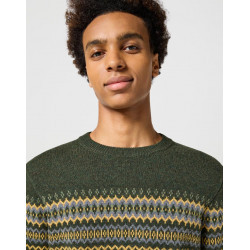 Svetr Wrangler 112357294 Fairisle sweater verdant green