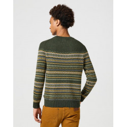 Svetr Wrangler 112357294 Fairisle sweater verdant green