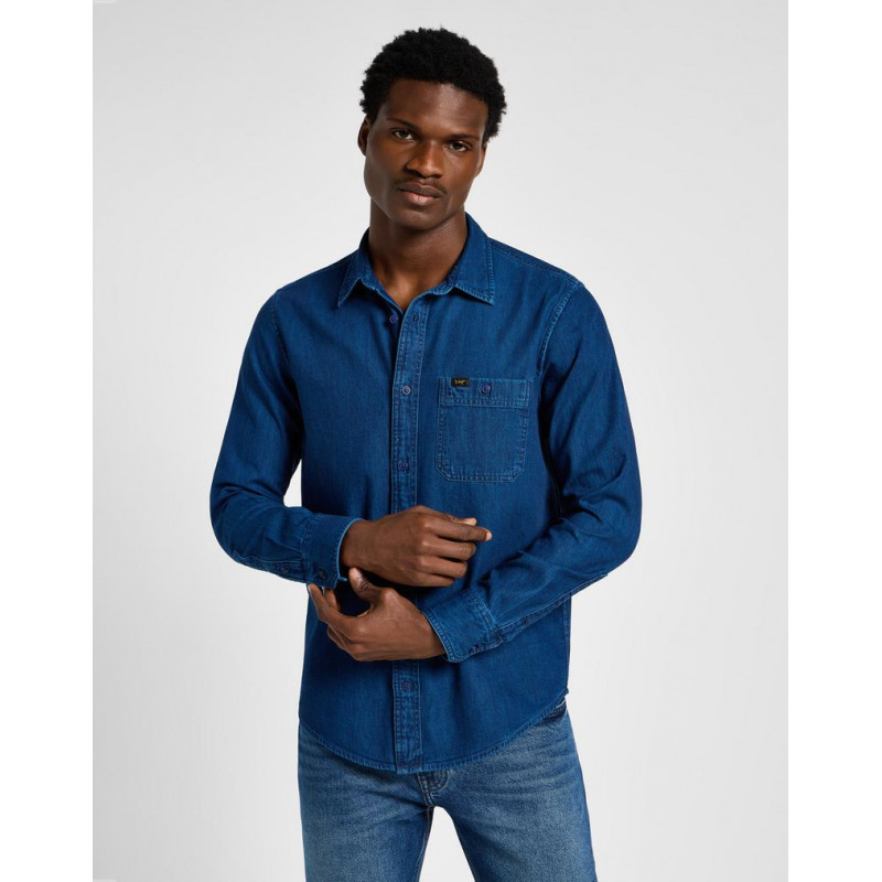 Pánská džínová košile Lee 112355712 Leesure shirt inky blue wash