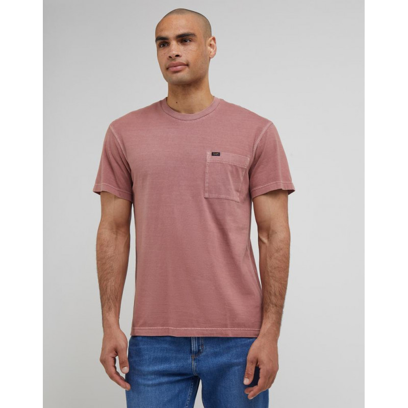 Pánské tričko Lee 112341721 relaxed pocket tee dark mauve