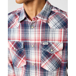 Pánská košile Wrangler 112357243 western shirt red blue regular fit flanel