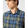 Košile pánská Wrangler 112357239 1 PKT shirt green blue