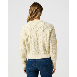 Svetr Wrangler dámský 112356472 cable knit sweater worn white