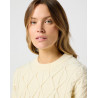 Svetr Wrangler dámský 112356472 cable knit sweater worn white