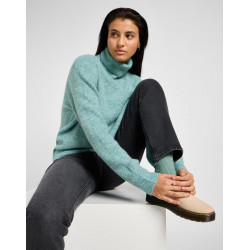 Dámský svetr Lee 112358827 roll neck knit pond zelinkavý relaxed fit