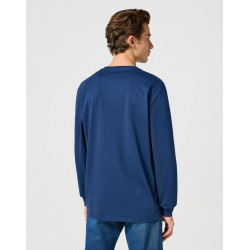 Pánské tričko Wrangler 112357447 LS graphic tee navy