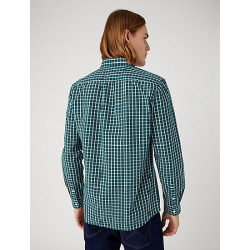 Pánská košile Wrangler 112341054 1 pocket shirt deep teal green