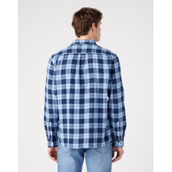 Pánská košile Wrangler 112341055 1 pocket shirt cerulean blue