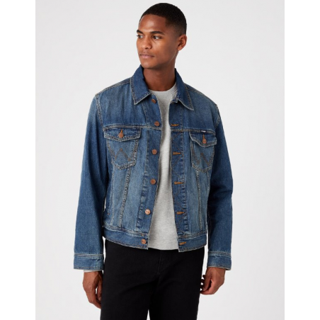 Pánská džínová bunda Wrangler W4481514V denim mid stone 112128892