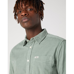 Pánská košile Wrangler 112341065 1 pocket  shirt green milieu manšestrová