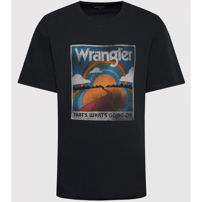 Pánské tričko Wrangler W7L4GFXVD Vintage Tee Washed black