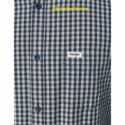 Košile pánská Wrangler 112350495 LS 1 PKT shirt black iris gingham