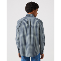 Košile pánská Wrangler 112350495 LS 1 PKT shirt black iris gingham