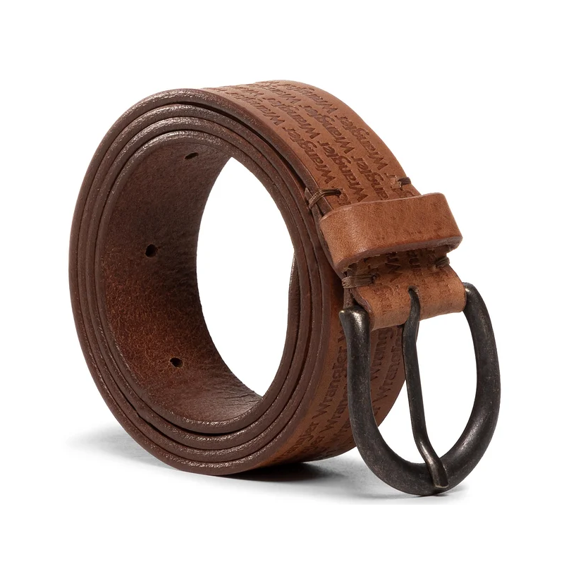 Pánský opasek Wrangler W0E1U1X81 belt cognac, kožený opasek