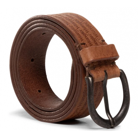 Pánský opasek Wrangler W0E1U1X81 belt cognac, kožený opasek