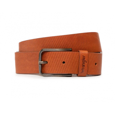 Pánský opasek Wrangler W0J2U1X81 belt Rugger cognac, kožený opasek