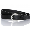 Dámský opasek Wrangler W0B71U101 looping belt black, kožený opasek