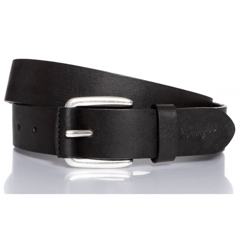 Pánský opasek Wrangler W0A93U101 belt black, kožený opasek