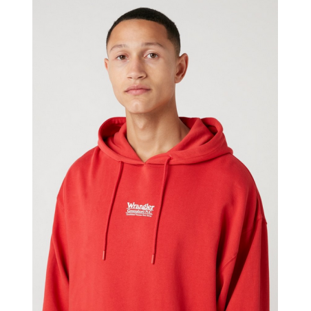 Pánská mikina Wrangler W6E1HAXA4 Hoodie rococco red