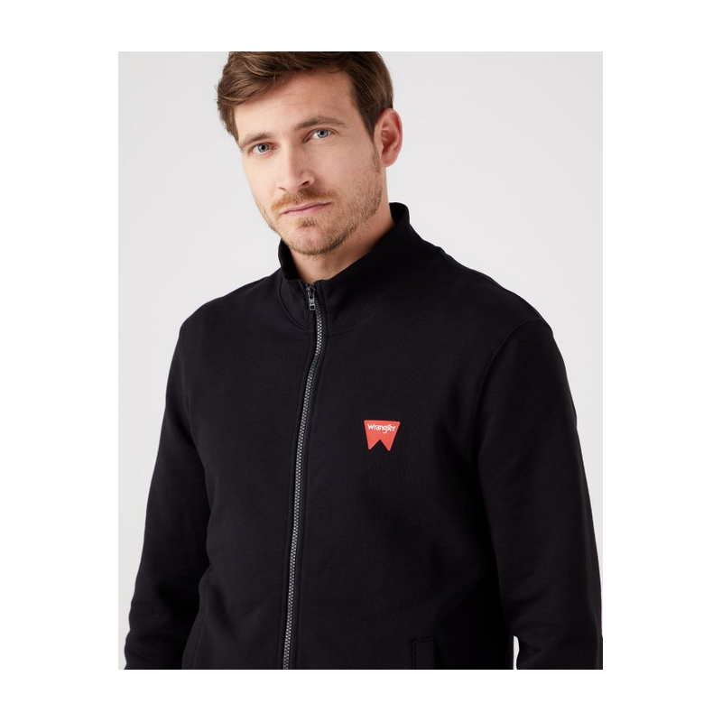 Pánská mikina Wrangler W663HA100 Funnel neck zip, black