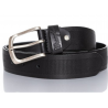 Pánský opasek Wrangler W0B36U201 belt zigzag emboss black, kožený opasek