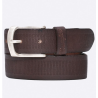 Pánský opasek Wrangler W0B36U285 belt zigzag emboss brown, kožený opasek