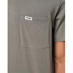 Tričko pánské Wrangler 112350443 pocket tee gun metal